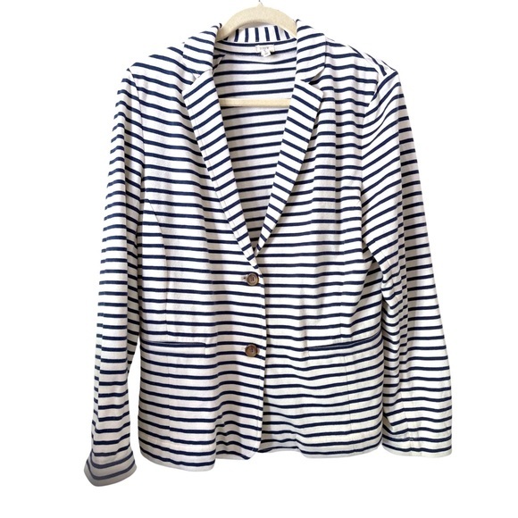 J. Crew Factory Jackets & Blazers - J. Crew Factory Navy and White Striped Blazer